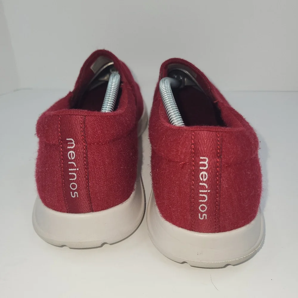 Merinos Men's Shoes Sz 12 US Red Casual Wool Knit Slip On Dust Bag